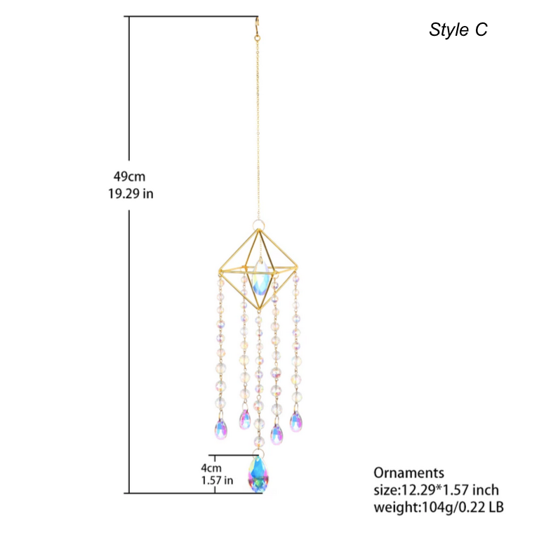 Chandelier Crystal Prism Suncatcher - Ball Chain