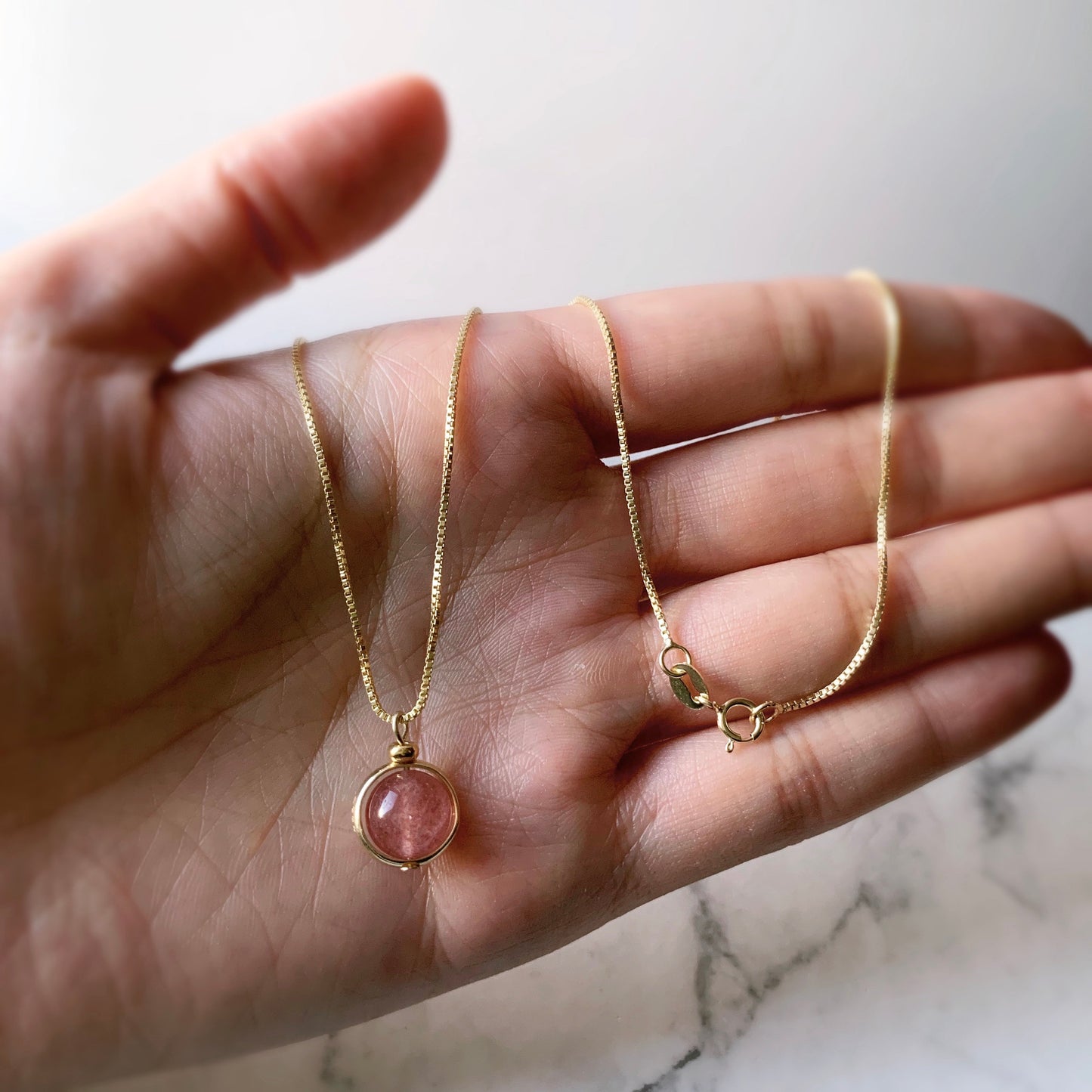Sunstone Pendant Gold Necklace