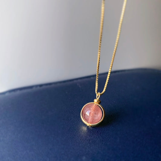 Sunstone Pendant Gold Necklace