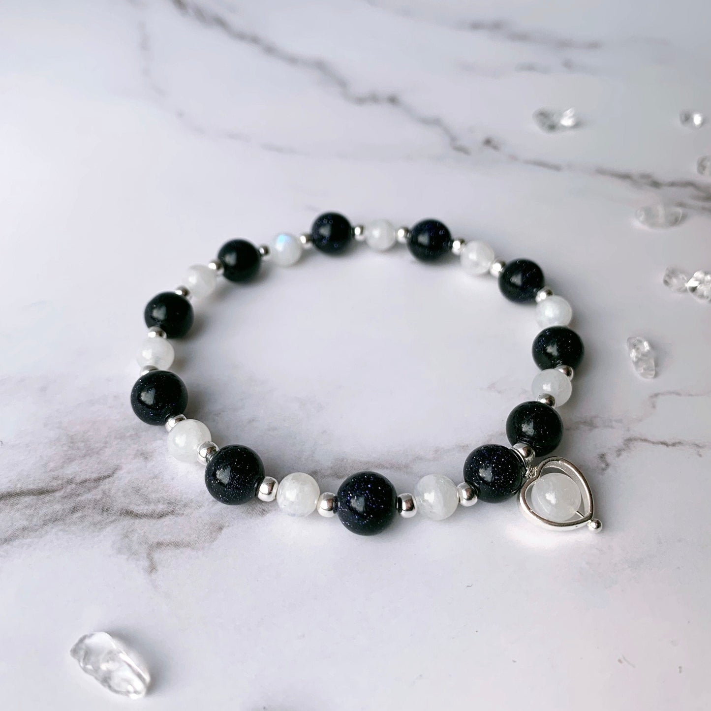 Love Protection Bracelet Blue Sandstone & Moonstone Bracelet