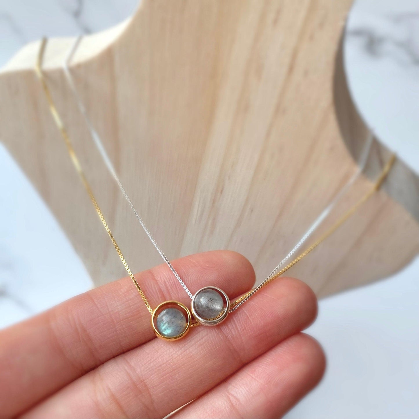 Minimalist Sterling Silver Gemstone Necklace - Crystolver | Healing Crystal Gift Shop