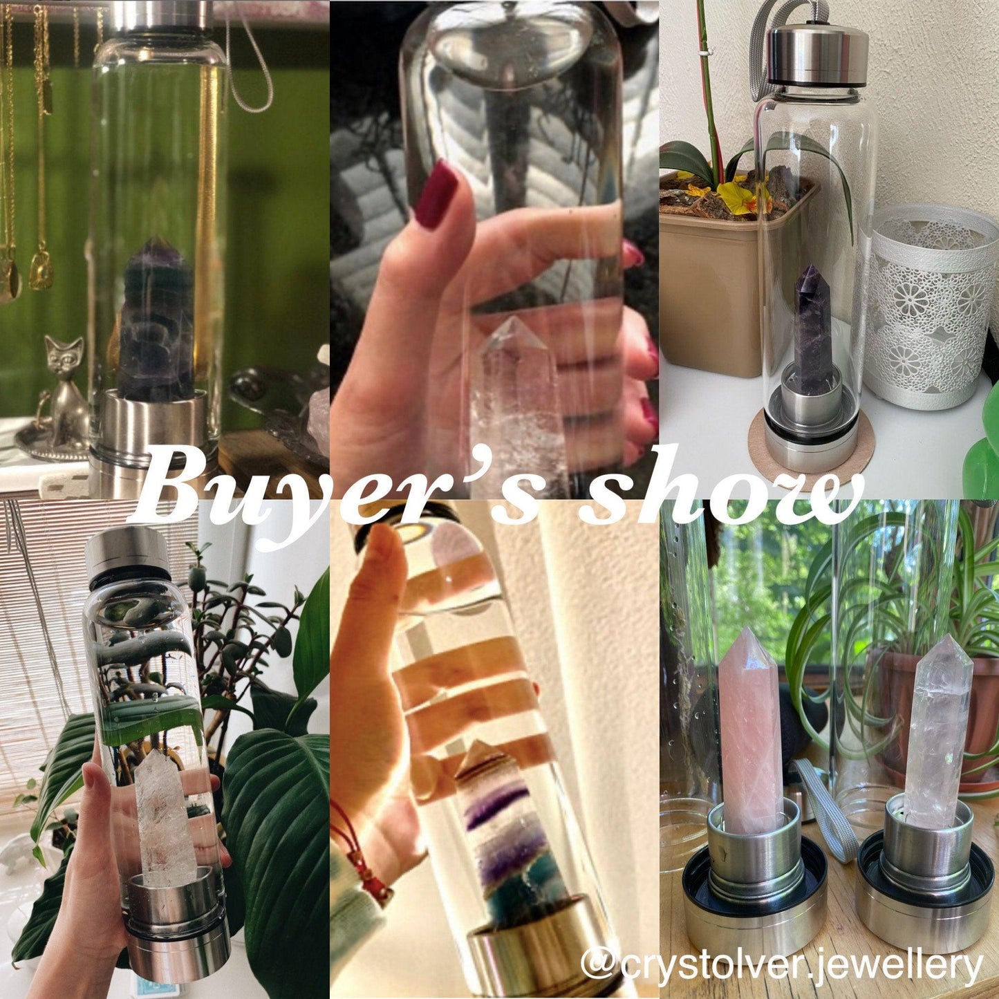 Crystal Water Bottle (6 Colours) - Crystolver | Healing Crystal Gift Shop
