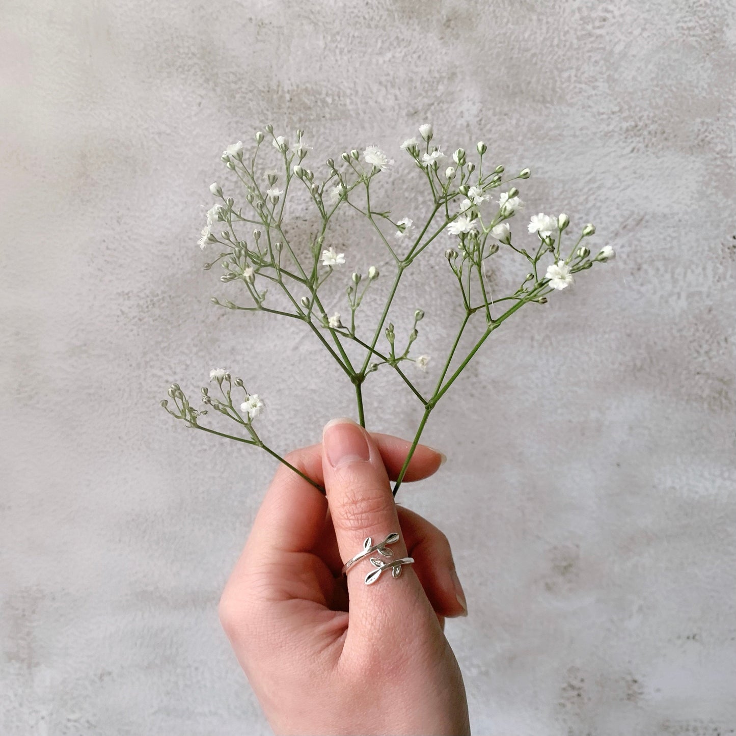 Sterling Silver Olive Leaves Ring