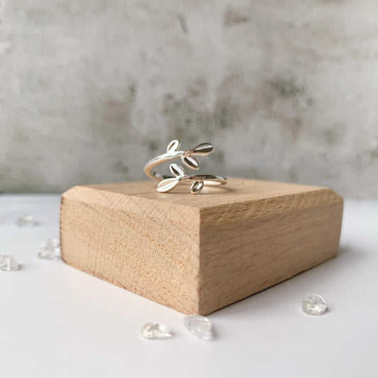 Sterling Silver Olive Leaves Ring