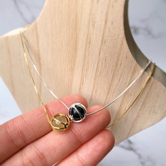 Starry Gemstone Day, Sunset, Night Themed Necklace