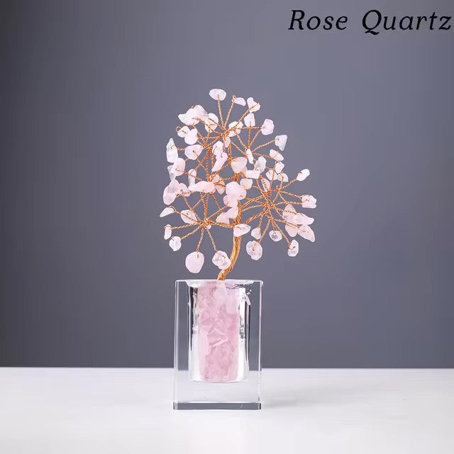 Crystal Mini Tree with Clear Vase