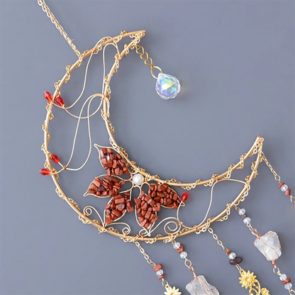 Red Agate Blooming Flower Wired Sun Catcher