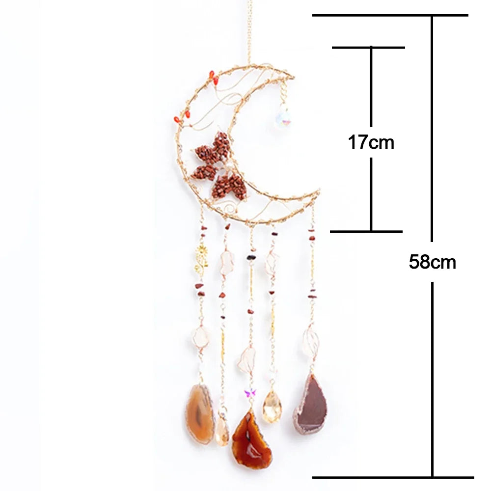 Red Agate Blooming Flower Wired Sun Catcher