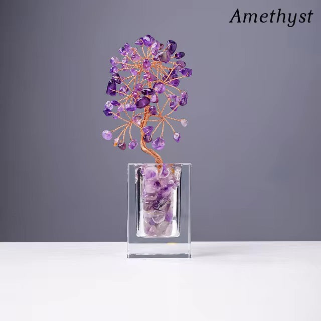 Crystal Mini Tree with Clear Vase