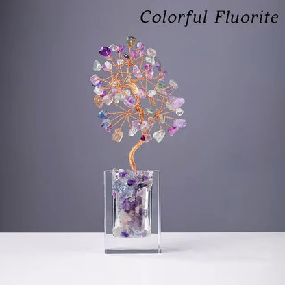 Crystal Mini Tree with Clear Vase