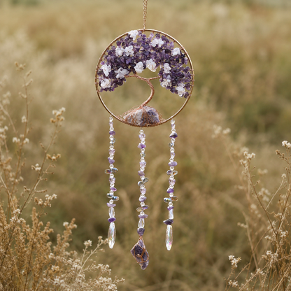 Amethyst Blooming Tree of Life Crystal Sun Catcher