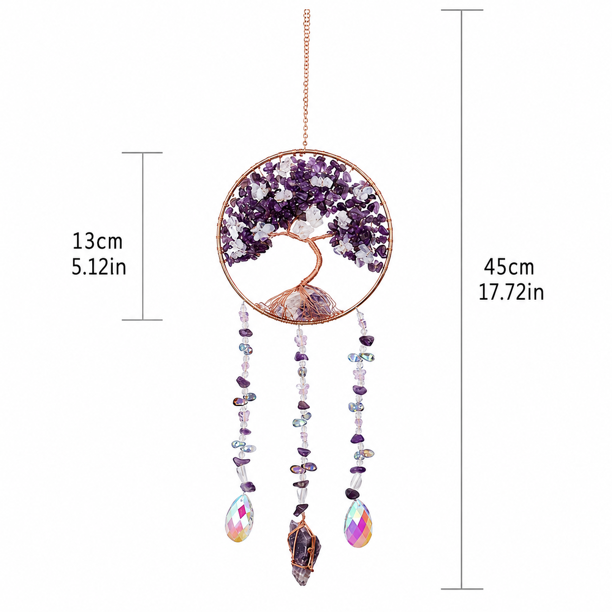 Amethyst Blooming Tree of Life Crystal Sun Catcher