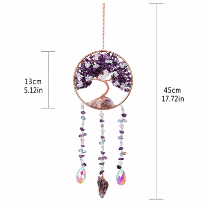 Amethyst Blooming Tree of Life Crystal Sun Catcher