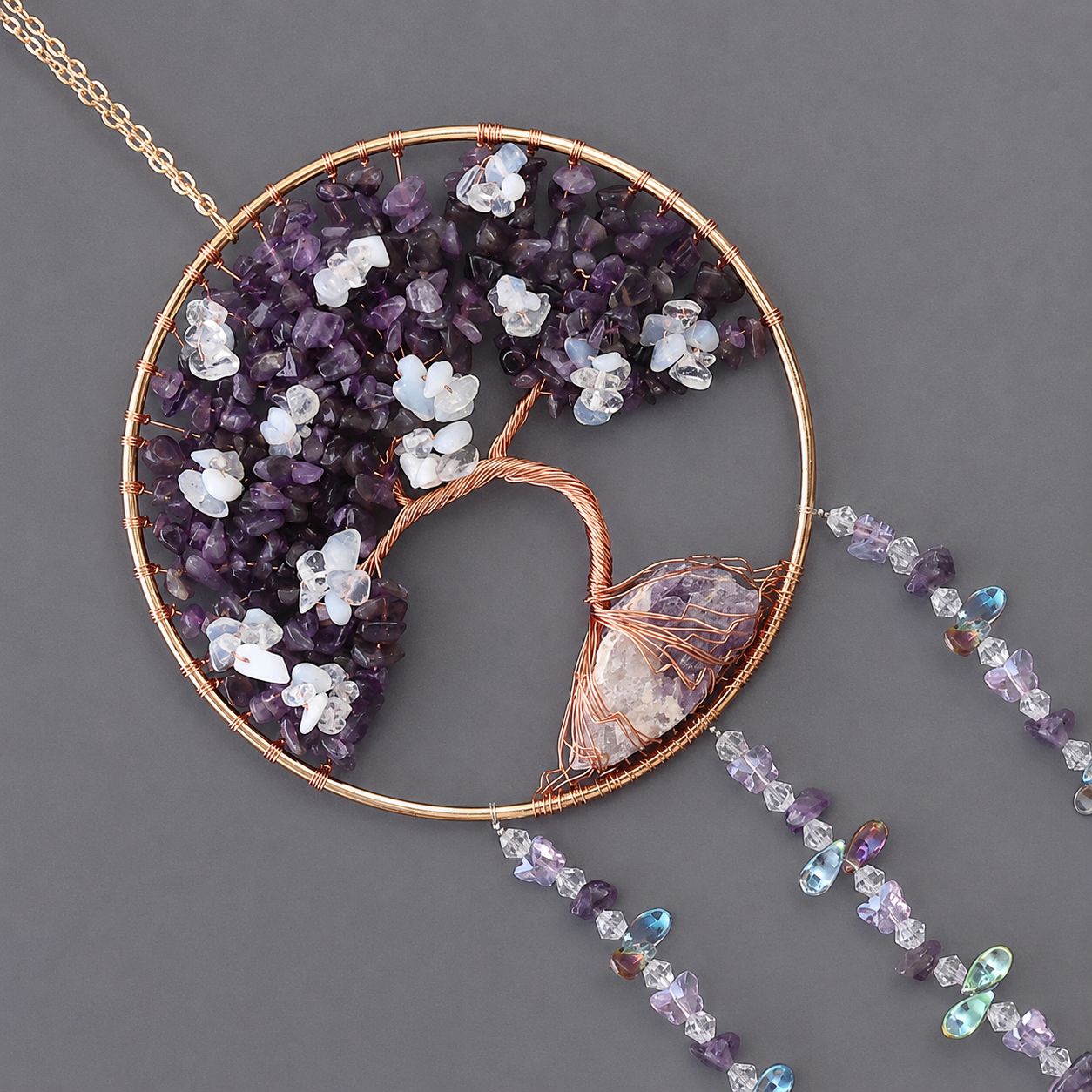 Amethyst Blooming Tree of Life Crystal Sun Catcher