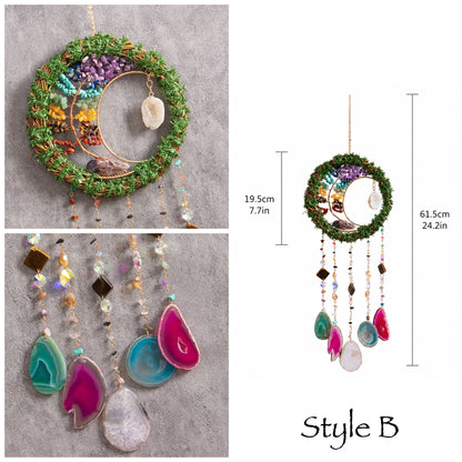 Bird Nest Crystal Dream Catcher Wall Hanging Decor