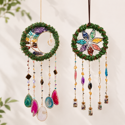 Bird Nest Crystal Dream Catcher Wall Hanging Decor