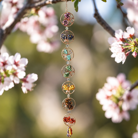 Butterfly Chakra Crystal Suncatcher Window Hanging