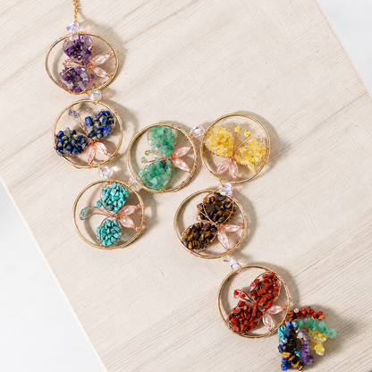 Butterfly Chakra Crystal Suncatcher Window Hanging
