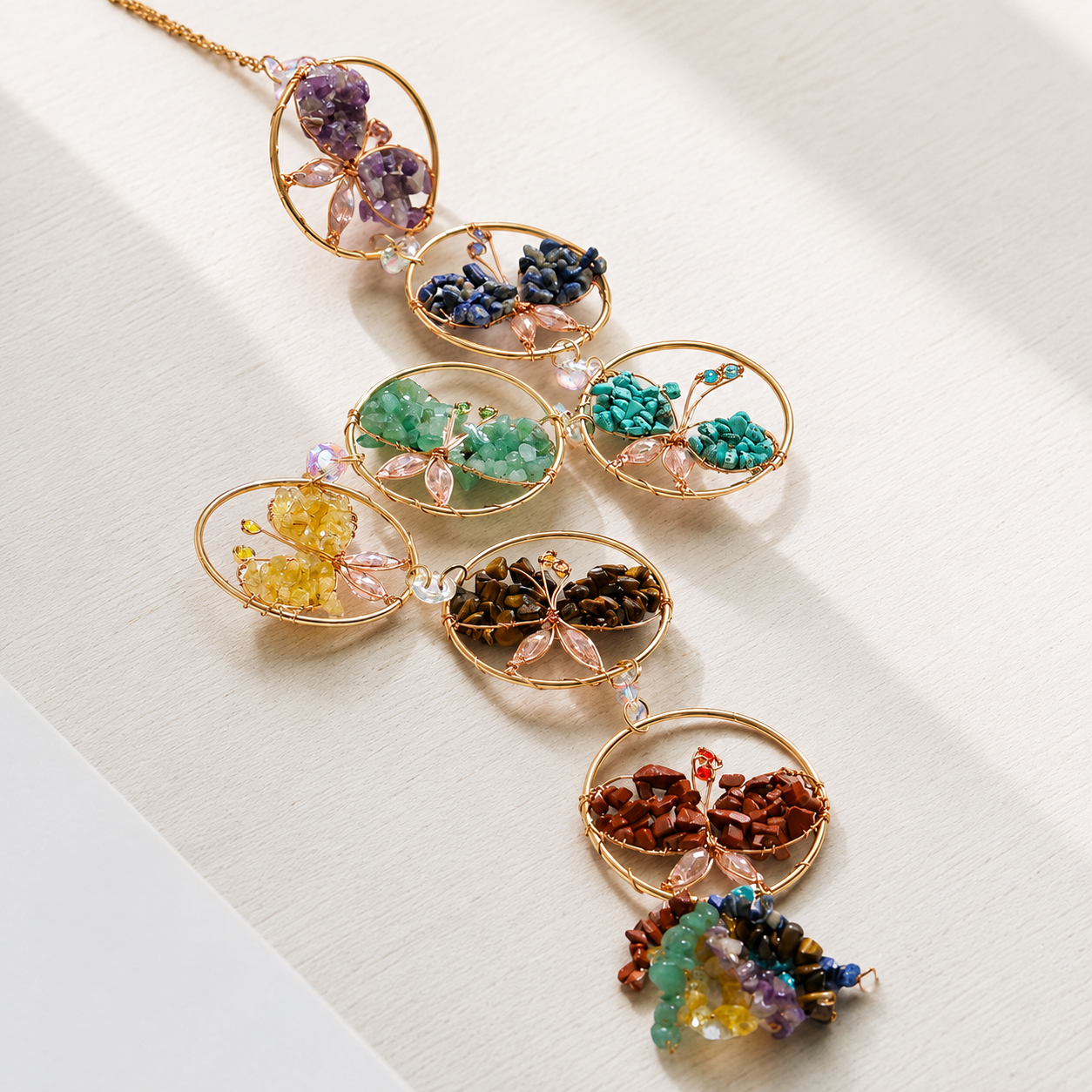 Butterfly Chakra Crystal Suncatcher Window Hanging