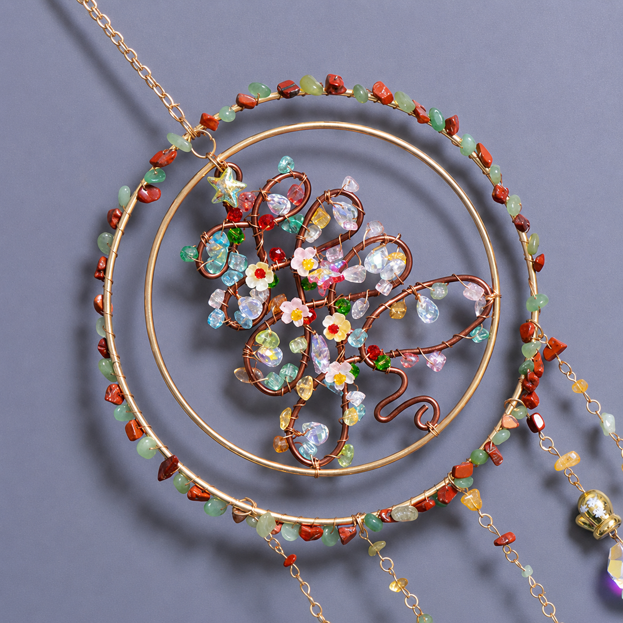 Christmas Tree Crystal Dream Catcher Suncatcher Ornament