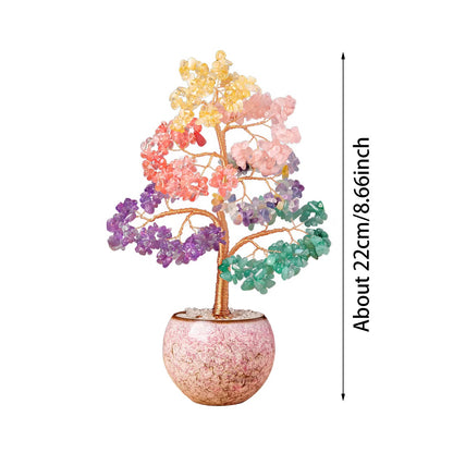 Colourful Crystal Gravel Tree Ceramic Flowerpot