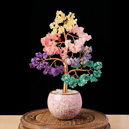 Colourful Crystal Gravel Tree Ceramic Flowerpot