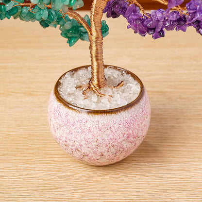 Colourful Crystal Gravel Tree Ceramic Flowerpot