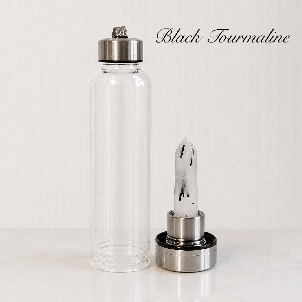 Crystal Water Bottle Cup with Natural Gemstones