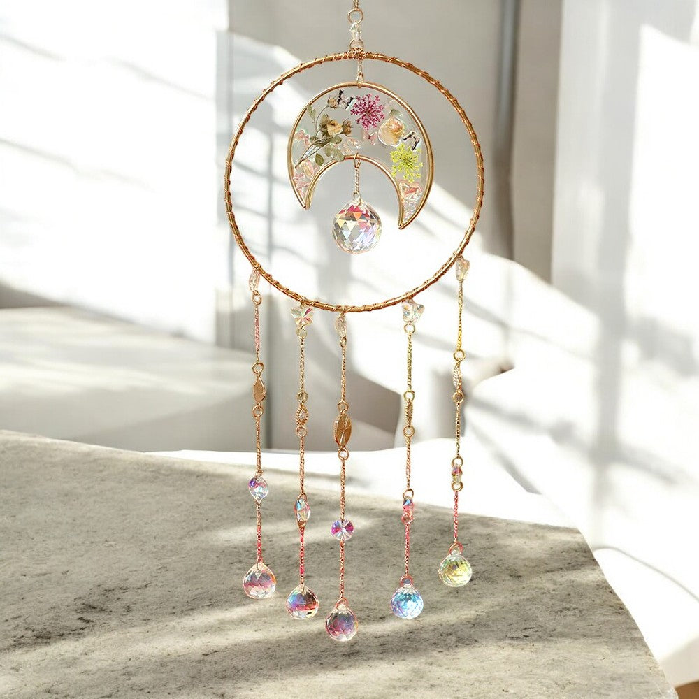 Dried Flower Special  Round Suncatcher