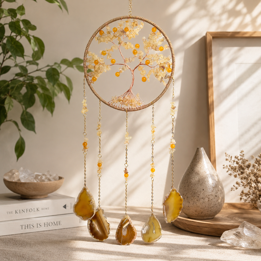 Fortune Citrine Tree of Life Suncatcher