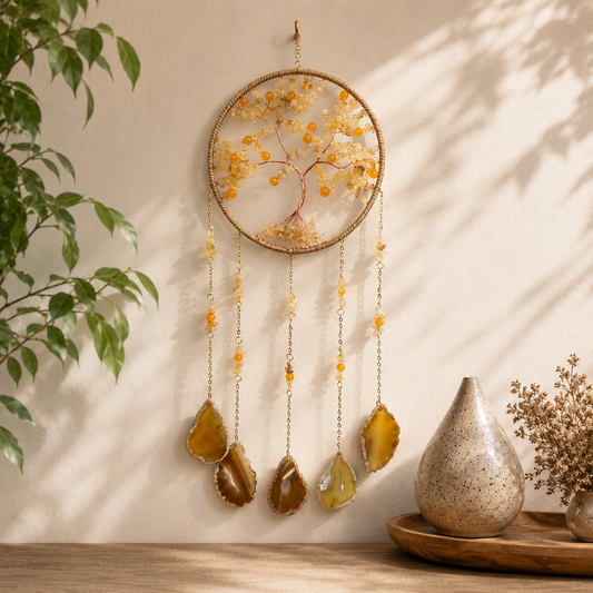 Fortune Citrine Tree of Life Suncatcher