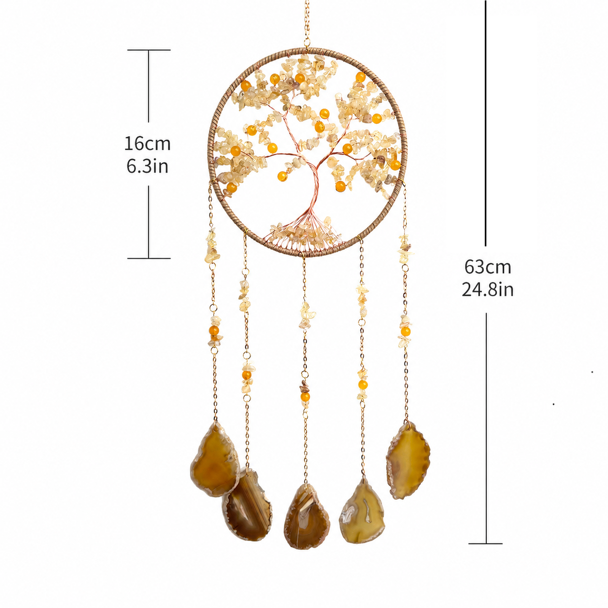 Fortune Citrine Tree of Life Suncatcher