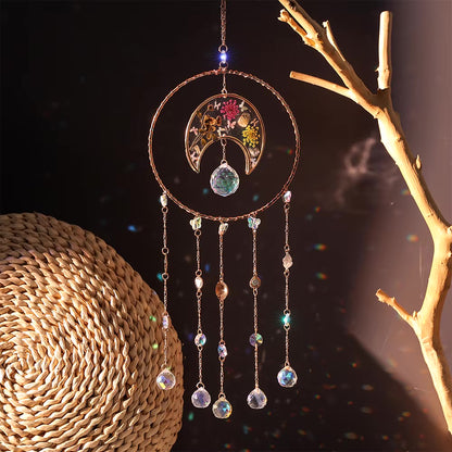 Dried Flower Special  Round Suncatcher