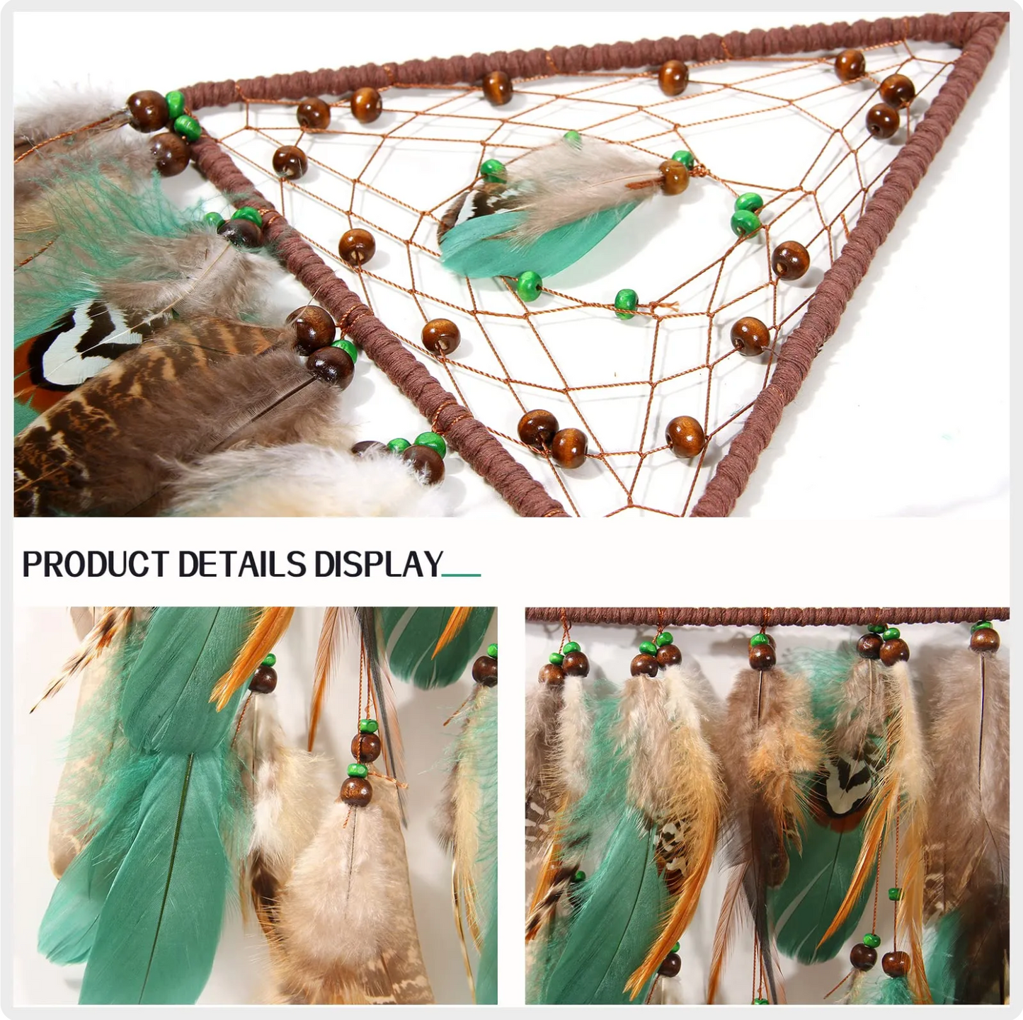 Geometric Boho Dreamcatcher with Feathers