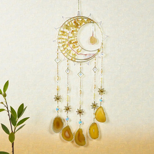 Golden Suncatcher Crystal Tree of Life Hanging