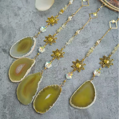 Golden Suncatcher Crystal Tree of Life Hanging