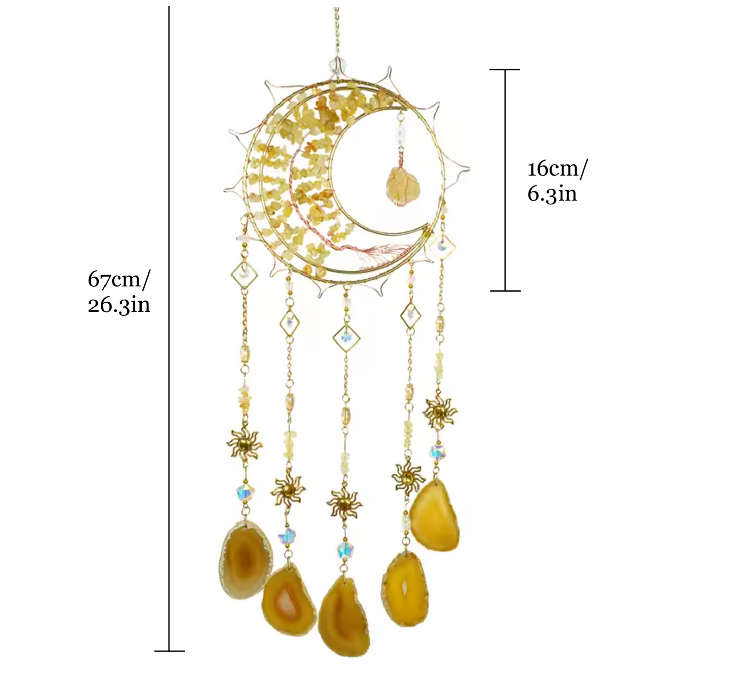 Golden Suncatcher Crystal Tree of Life Hanging