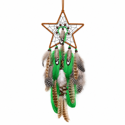 Green Boho Dream Catcher Wall Hanging Decor
