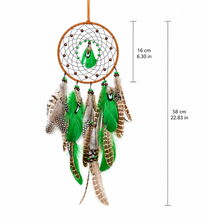 Green Boho Dream Catcher Wall Hanging Decor