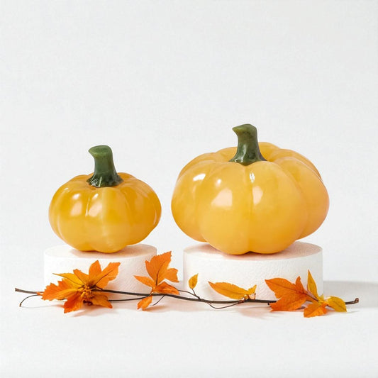Halloween Yellow Calcite Crystal Pumpkin Carving