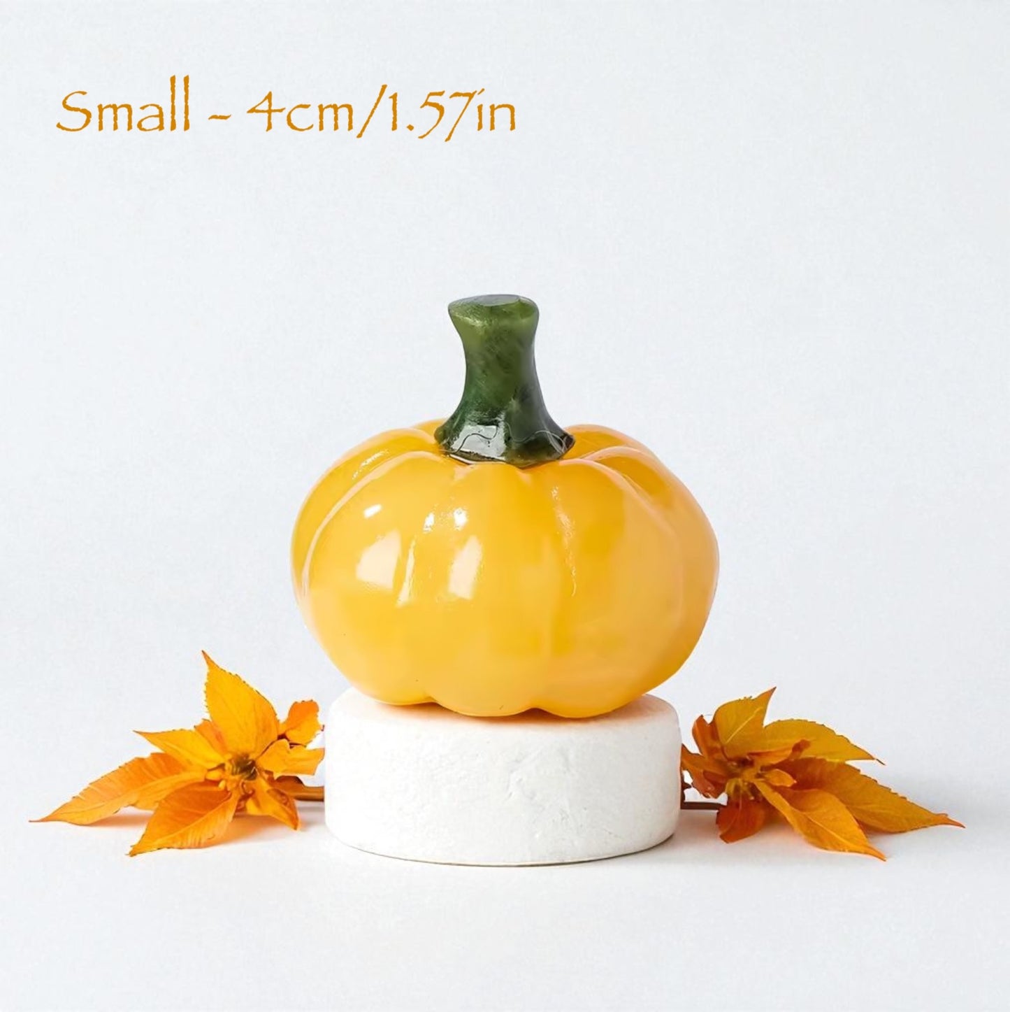 Halloween Yellow Calcite Crystal Pumpkin Carving