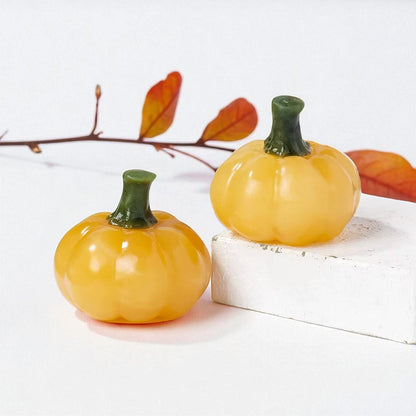 Halloween Yellow Calcite Crystal Pumpkin Carving