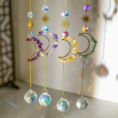 Hollow Moon Crystal Wind Chime Sun Catcher