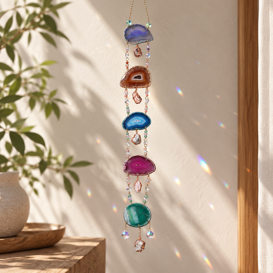Mushroom Cloud Agate Crystal Hanging