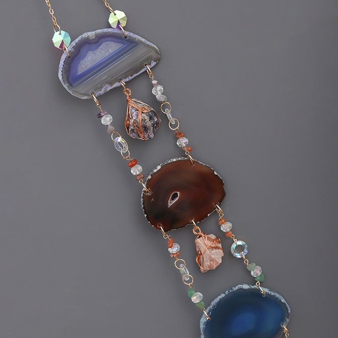Mushroom Cloud Agate Crystal Hanging