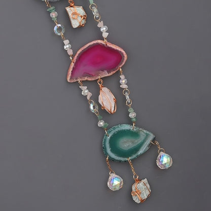 Mushroom Cloud Agate Crystal Hanging