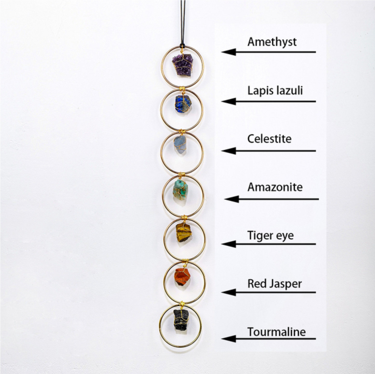 Natural 7 Chakra Gemstone Crystal Wall Hanging