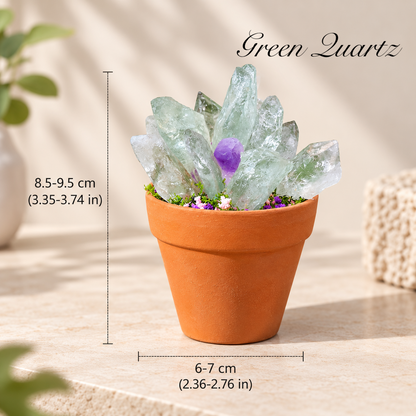 Natural Crystal Cluster with Planter Pot