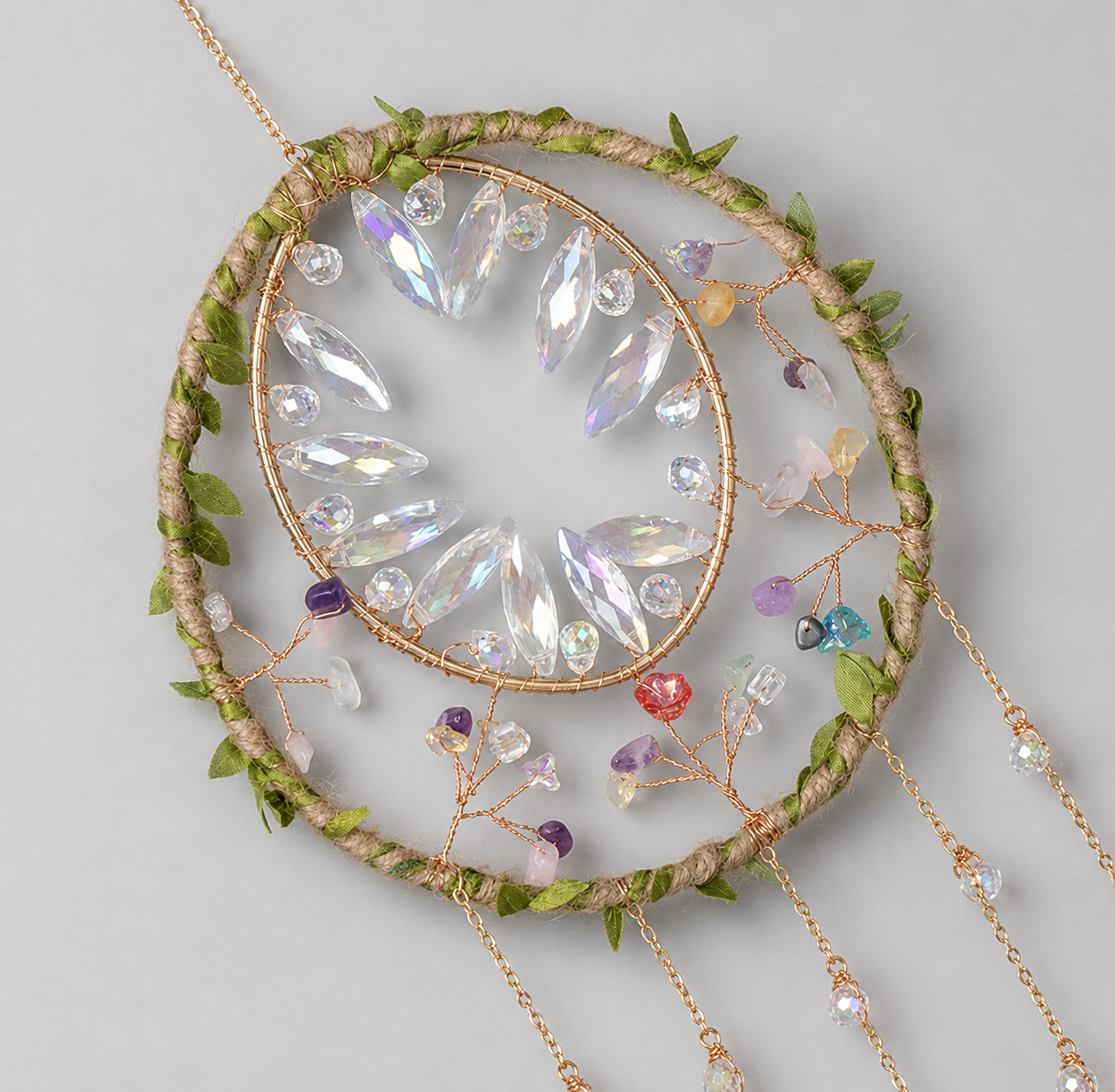 Rainforest Crystal Dream Catcher Suncatcher Wall Decor