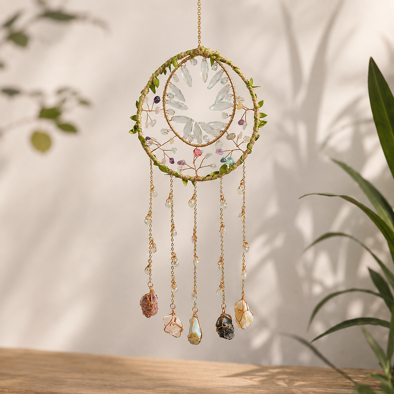 Rainforest Crystal Dream Catcher Suncatcher Wall Decor